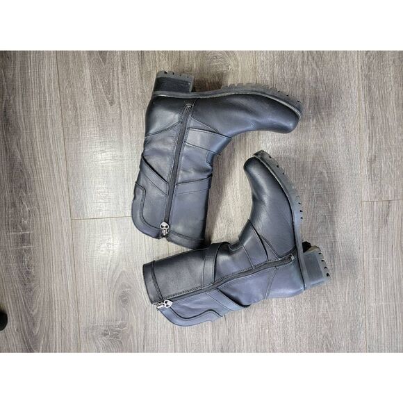 Harley-Davidson® Women's Amber Black Leather size 8.5 Motorcycle Boots D85514 - Picture 2 of 5